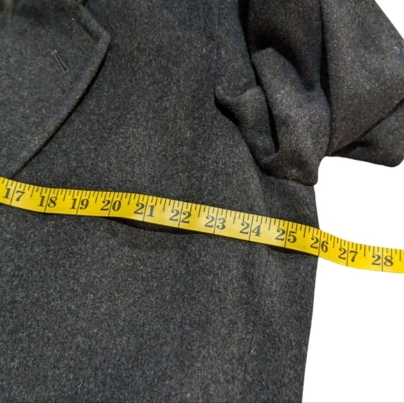 Mario Valente Merino Lambswool Coat 40 Charcoal Black Made In Italy Quiet Luxury - Picture 11 of 13